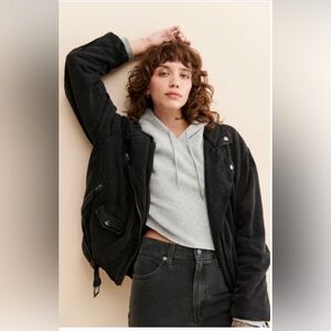 We The Free Rebel Knit Oversized Moto Jacket